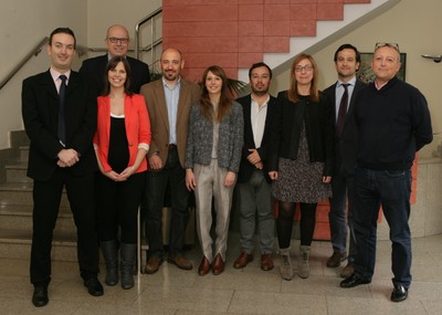 Foto de familia del jurado de los Tiflos en las modalidades de Radio y TV
