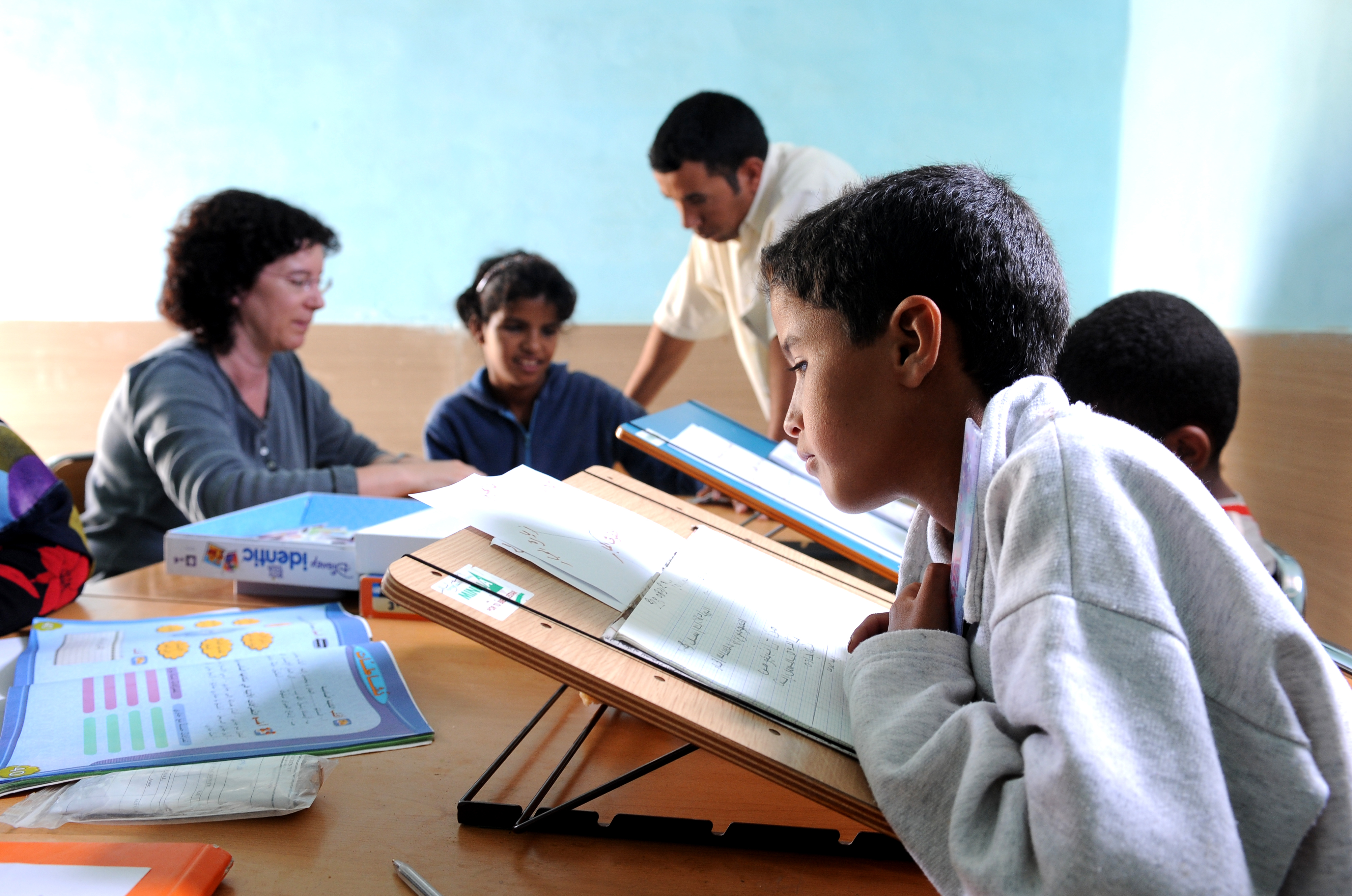 Alumnos con discapacidad visual de las escuelas saharauis