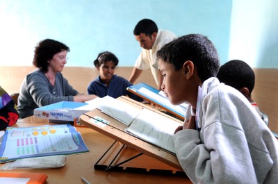 Alumnos con discapacidad visual de las escuelas saharauis