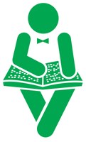 Pictograma de una persona leyendo en braille