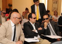 De izquierda a derecha: Miguel Díez, José Martínez y Aitor González, presidente territorial en el País Vasco