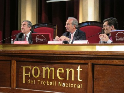 De izquierda a derecha:Juan Rosell, Joaquim Gay de Montellà y Alberto Durán