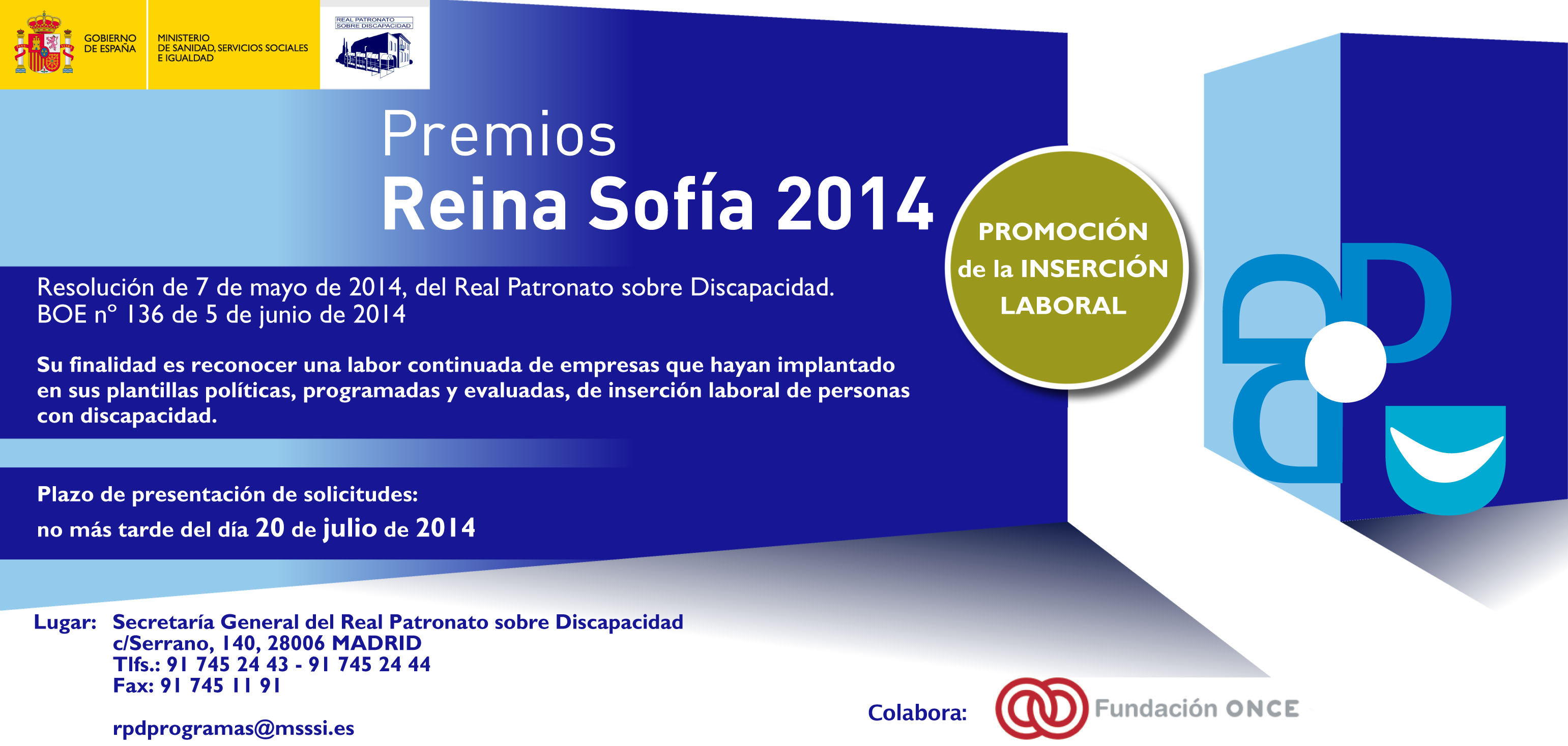 Cartel Premios Reina Sofía 2014