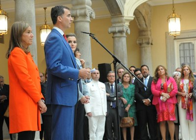 El rey Felipe VI durante el discurso al colectivo de organizaciones sociales