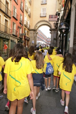 Entrando en la Plaza Mayor de Madrid