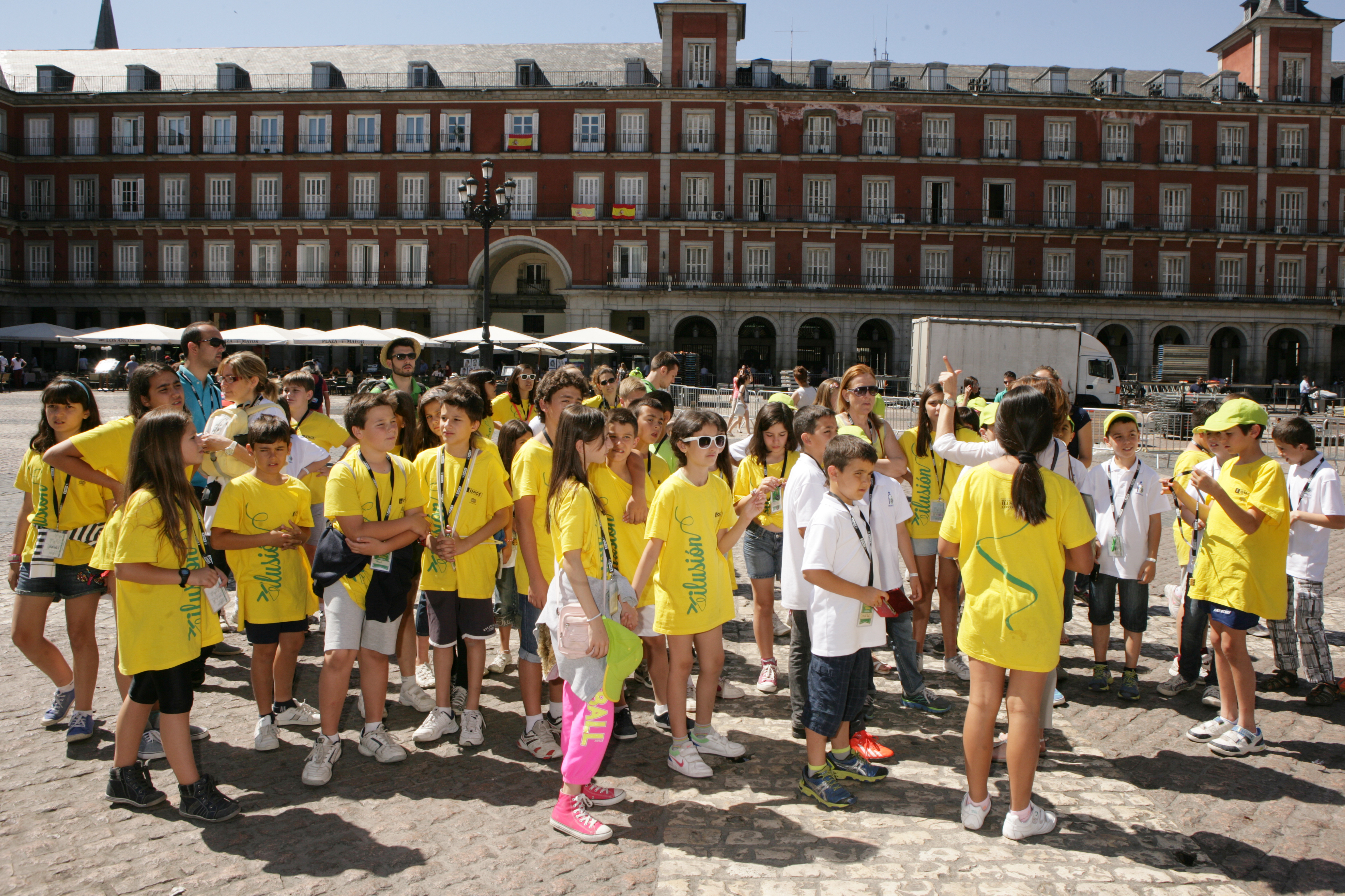 En el centro de la Plaza Mayor de Madrid