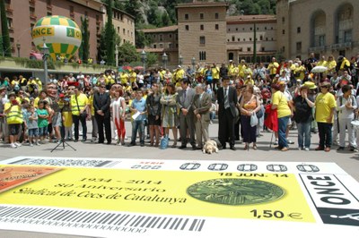 Imagen del gran cupón presentado en La Diada catalaña