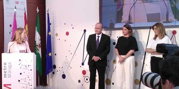Acto de inauguración del metro de Málaga, con la presencia de la ministra Ana Pastor, a la izquierda de la imagen.