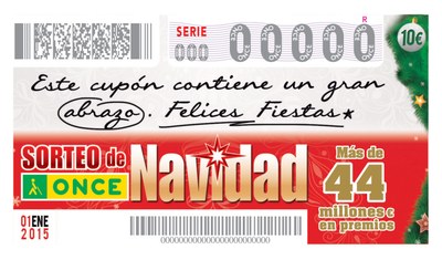 Cupón 1 Sorteo Extraordinario de Navidad ONCE 2015