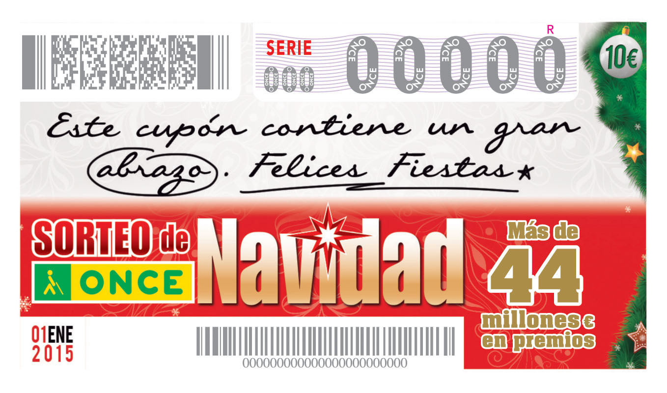 Cupón 1 Sorteo Extraordinario de Navidad ONCE 2015
