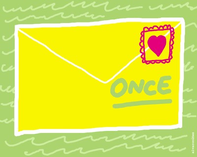 Dibujo de una carta dirigida a la ONCE e ilustrada con un corazón