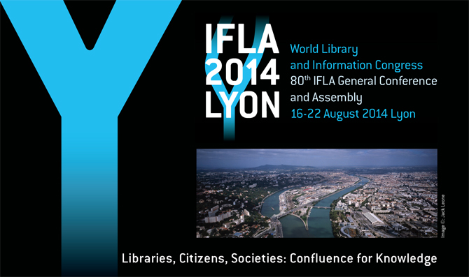 Cartel de Congreso y Asamblea de la IFLA en Lyon