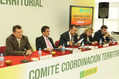 De izquierda a derecha: mesa de inauguración del CCT con Ángel Sánchez, Andrés Ramos, Miguel Carballeda, Teresa Palahí y Alberto Durán.