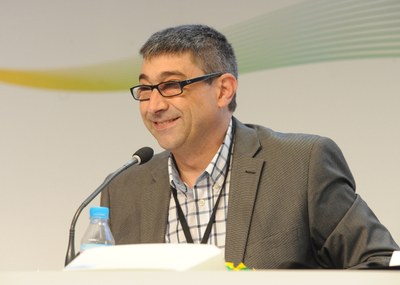 José Luis Pinto, nuevo secretario general de UP durante su discurso