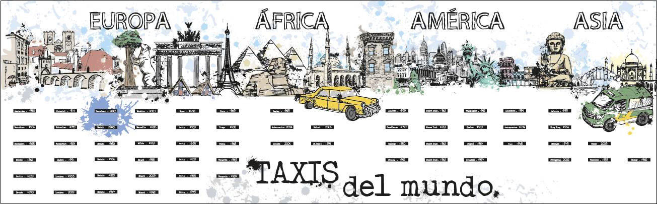 Cartel anunciador de la expo de maquetas de taxis