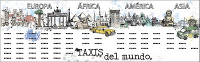 Cartel anunciador de la expo de maquetas de taxis