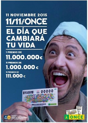 Cartel promocional del Sorteo Extraordinario del 11 del 11 de la ONCE