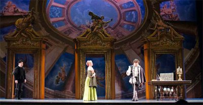 Escena de la zarzuela Galanteos en Venecia