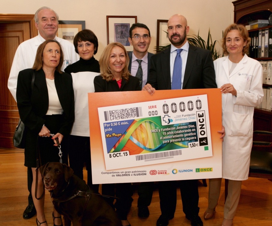 Presentación del cupón dedicado al Día Mundial de la Visión, con los representantes de la Fundación Jiménez Díaz