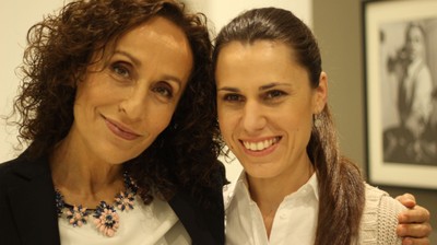 Sonia Ramírez con la actriz de doblaje Mercedes Montalá