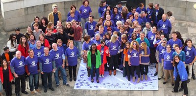 Concentración de afiliados y trabajadores en Valencia, en la jornada de Lucha contra la violencia de género