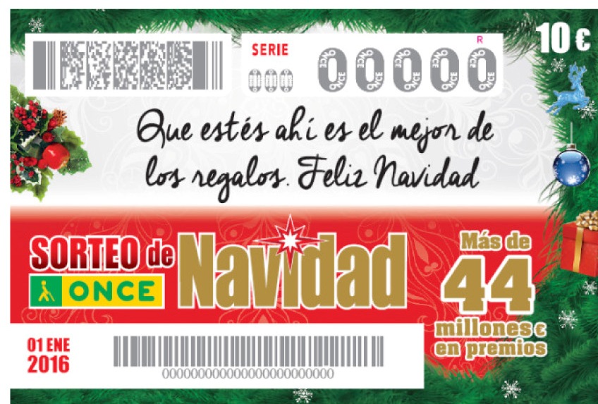 Cupón del Sorteo Extraordinario de Navidad de la ONCE