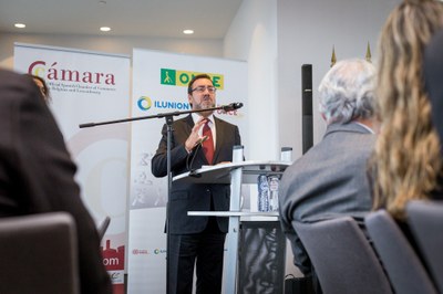 Carballeda se dirige a los políticos y empresarios reunidos en la Cámara de Comercio de España en Bruselas