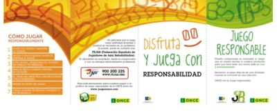 Reproducción del folleto de la ONCE sobre juego responsable