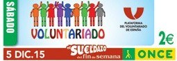Cupón de la ONCE dedicado al Día de los Voluntarios