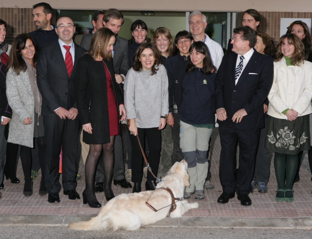 Foto de familia de Sáenz de Santa María con los responsables de la ONCE