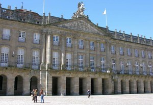 Pazo de Raxoi, en Santiago, sede de la Xunta gallega, donde se produjeron los hechos