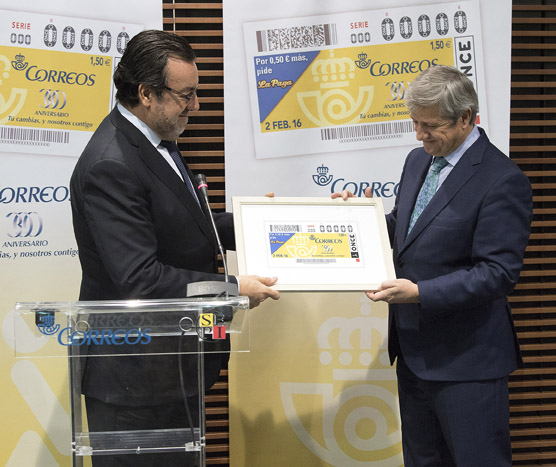 Miguel Carballeda, presidente de la ONCE, y Javier Cuesta, presidente de Coreos