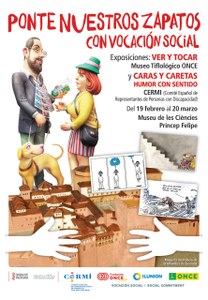 Cartel de la exposición "Ponte nuestros zapatos..."