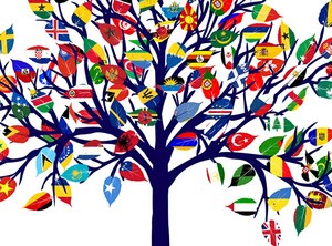 Dibujo a base de banderas de distintos países