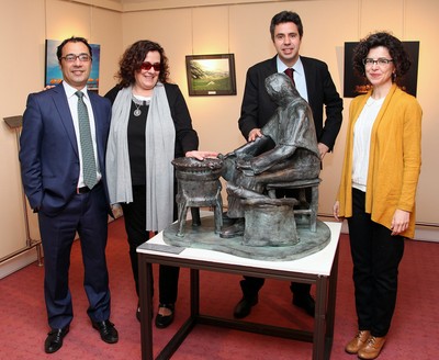 subdirector general de Museos, Miguel González ; su adjunto, Lucas García y la coordinadora técnica del Laboratorio Permanente de Público de Museos, Virgina López, junto con la directora de Cultura de la ONCE