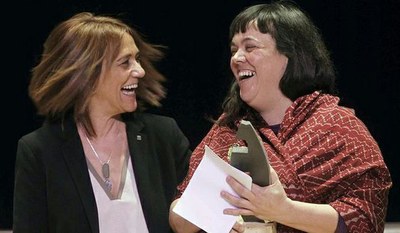  Ester Franquesa, directora general de Política Lingüística de le Generalitat de Catalunya y Lolita Boch 