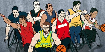 Dibujo baloncesto en silla de ruedas
