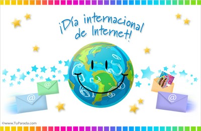Dibujo con globo terráqueo alusivo al Día de Internet