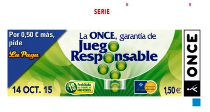 Cupón de la ONCE dedicado al juego responsable