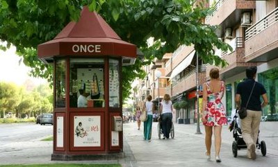Imagen de un quiosco de la ONCE
