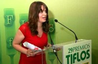 Ioana Gruia, agradece el premio durante su intervención en el acto