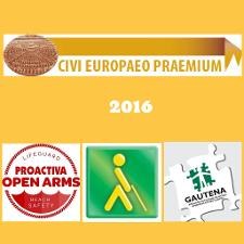 Fotomontaje con los logotipos de las tres organizaciones reconocidas por el Parlamento Europeo en esta edición de los premios