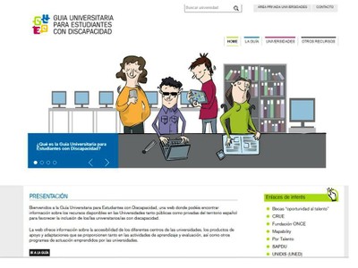 Una página de la Guía de la Accesibilidad Universitaria de Fundación ONCE