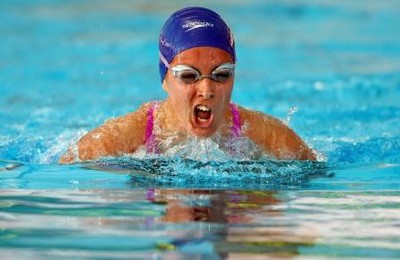 Marta Gómez, en un gesto de esfuerzo durante una competición