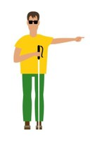 Un trabajador condiscapacidad. Dibujo