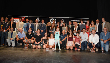 Porras con el resto de galardonados en la Gala del Deporte de Girona