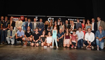 Porras con el resto de galardonados en la Gala del Deporte de Girona