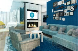 Aspecto del salón de la casa inteligente, sostenible y accesible