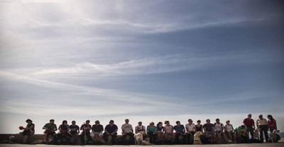 El grupo de peregrinos, días antes preparándose para la experiencia