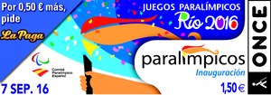 Imagen del cupón dedicado a la inauguración de los Paralímpicos de Río